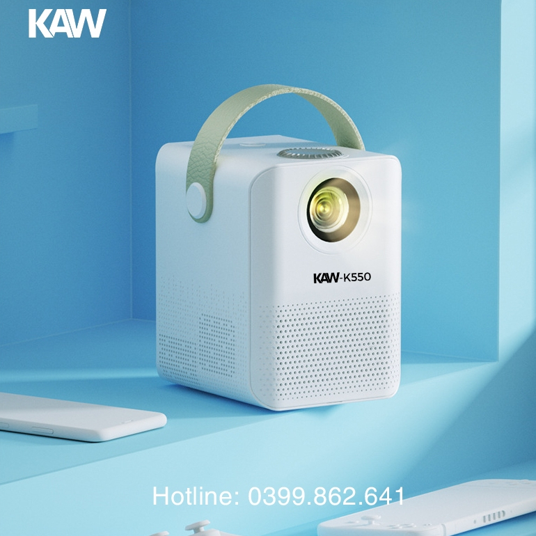 Máy Chiếu Mini KAW K550 Chính Hãng, Máy Chiếu Mini Tại Nhà Giá Rẻ, Full HD 1080, Hệ Điều Hành Android, Bảo Hành 12 Tháng