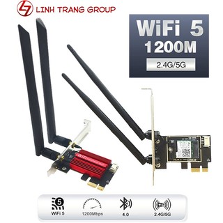 Card wifi pci-e chuẩn ac tích hợp bluetooth cho máy tính bàn 7260ac - pk122
