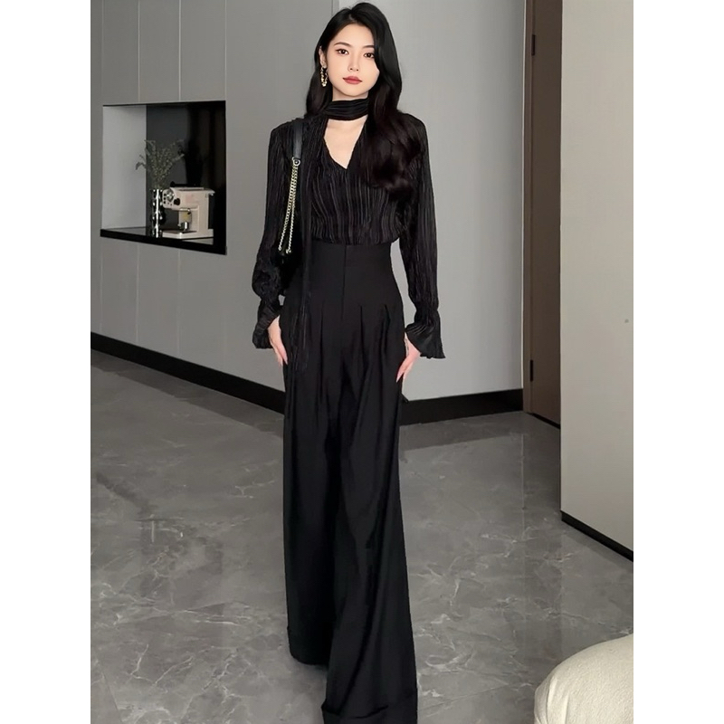 Áo sơ mi xếp ly Emili dáng tay dài sơ mi thời trang kiểu nữ