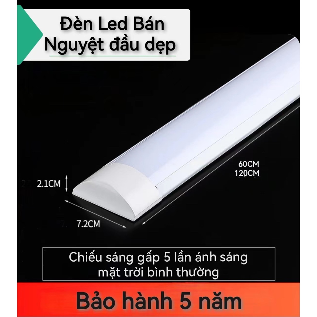 ĐÈN LED BÁN NGUYỆT ĐẦU DẸP 1M2- 40W , 60CM -20W CHIP LED SIÊU SÁNG , NHỰA CAO CẤP , CHỐNG BỤI , KÈM PHỤ KIỆN , ỨNG DỤNG