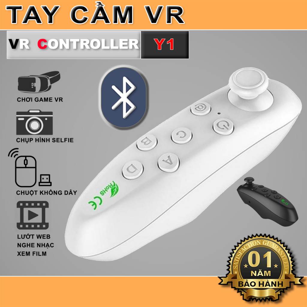 Tay Cầm Game  VR Park Y1, Bluetooth, Wireless, Hỗ Trợ Chơi Game VR 3D, Selfie, Xem Phim, Xem Ebook