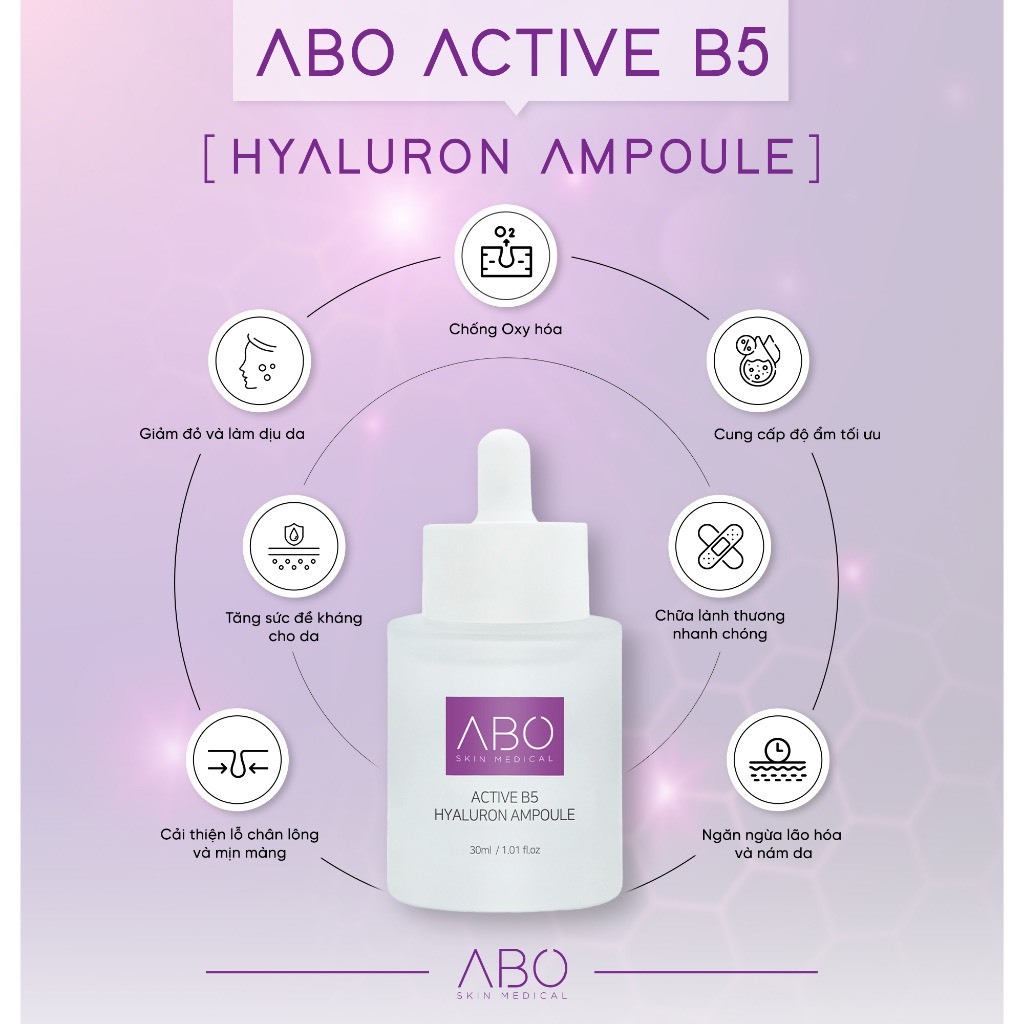 Serum ha b5 ABO - Phục hồi da, cấp ẩm, căng bóng da tức thì, đều màu da, chống lão hóa 30ml - USOLAB