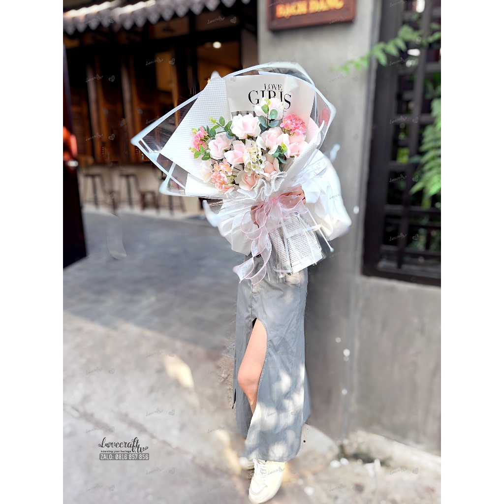 Hoa Sáp Hồng Pastel Mix Tú Cầu - Quà tặng siêu xinh