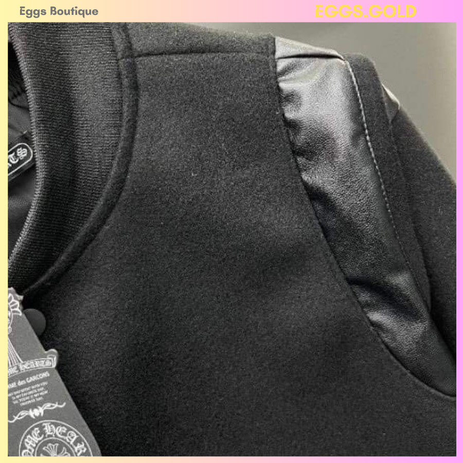 Áo khoác bomber nam chất dạ đẹp hoạ tiết kẻ viền vai phối da đẹp