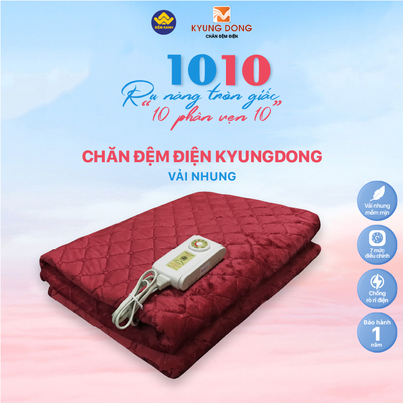 Chăn đệm điện Kyung Dong vải Nhung