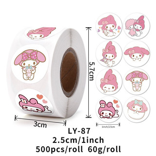 Cuộn 500 tem tròn/ sticker Sanrio