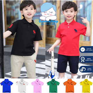 Áo polo bé trai cao cấp chất vải cá sấu 100% cotton mềm mịn an toàn cho da bé