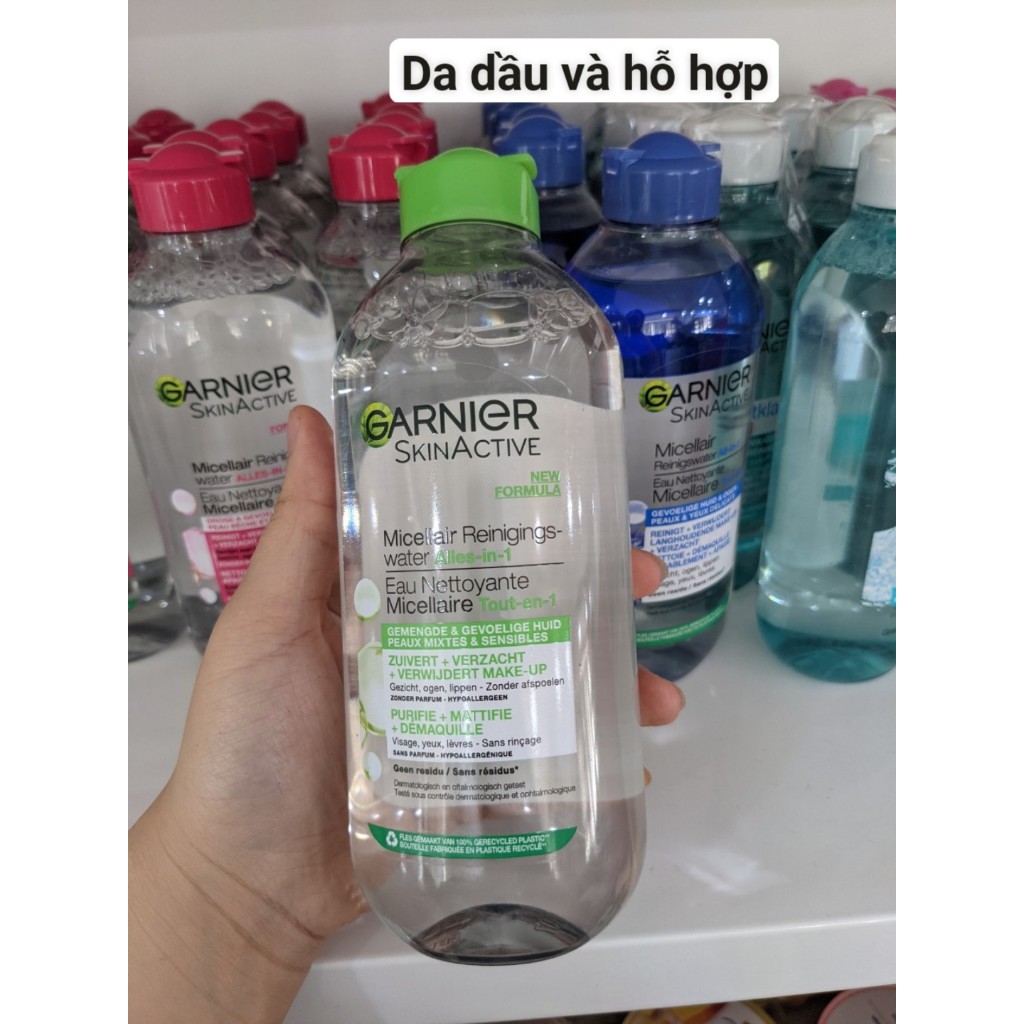 Nước Tẩy Trang Làm Sạch Sâu Dịu Nhẹ Cho Mọi Loại Da, nước tẩy trang Garnier Micellar Cleansing Water 400ml