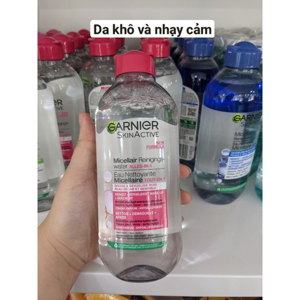 Nước Tẩy Trang Làm Sạch Sâu Dịu Nhẹ Cho Mọi Loại Da, nước tẩy trang Garnier Micellar Cleansing Water 400ml