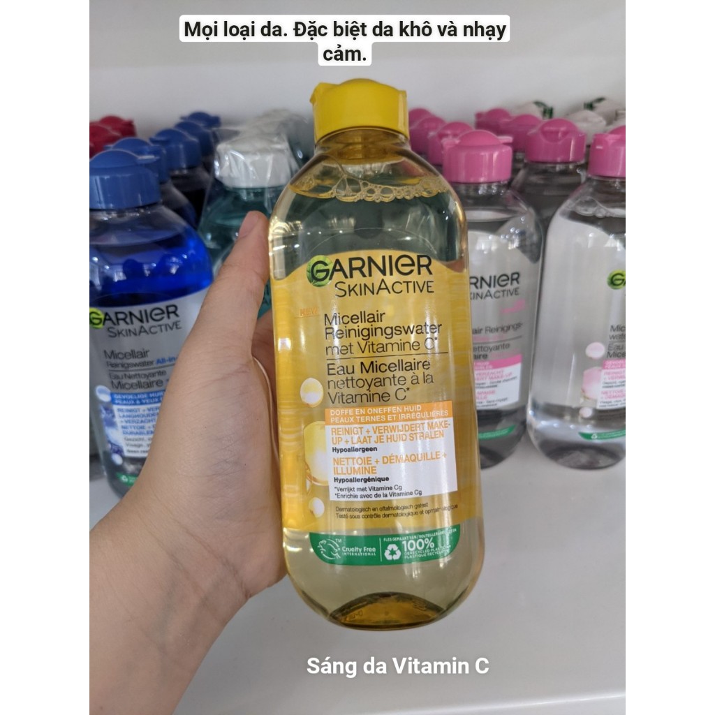 Nước Tẩy Trang Làm Sạch Sâu Dịu Nhẹ Cho Mọi Loại Da, nước tẩy trang Garnier Micellar Cleansing Water 400ml