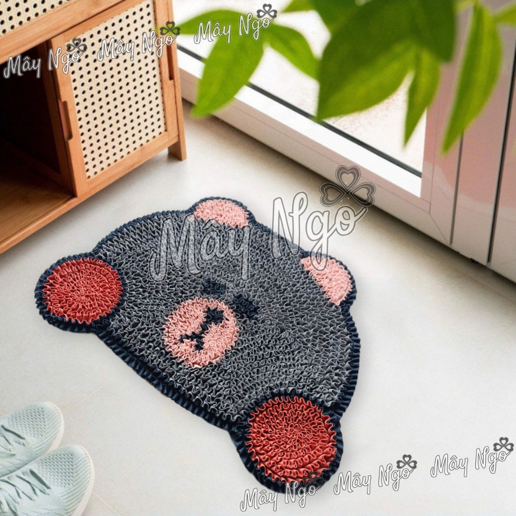 Thảm lau chân hình thú thảm gấu trang trí dễ thương