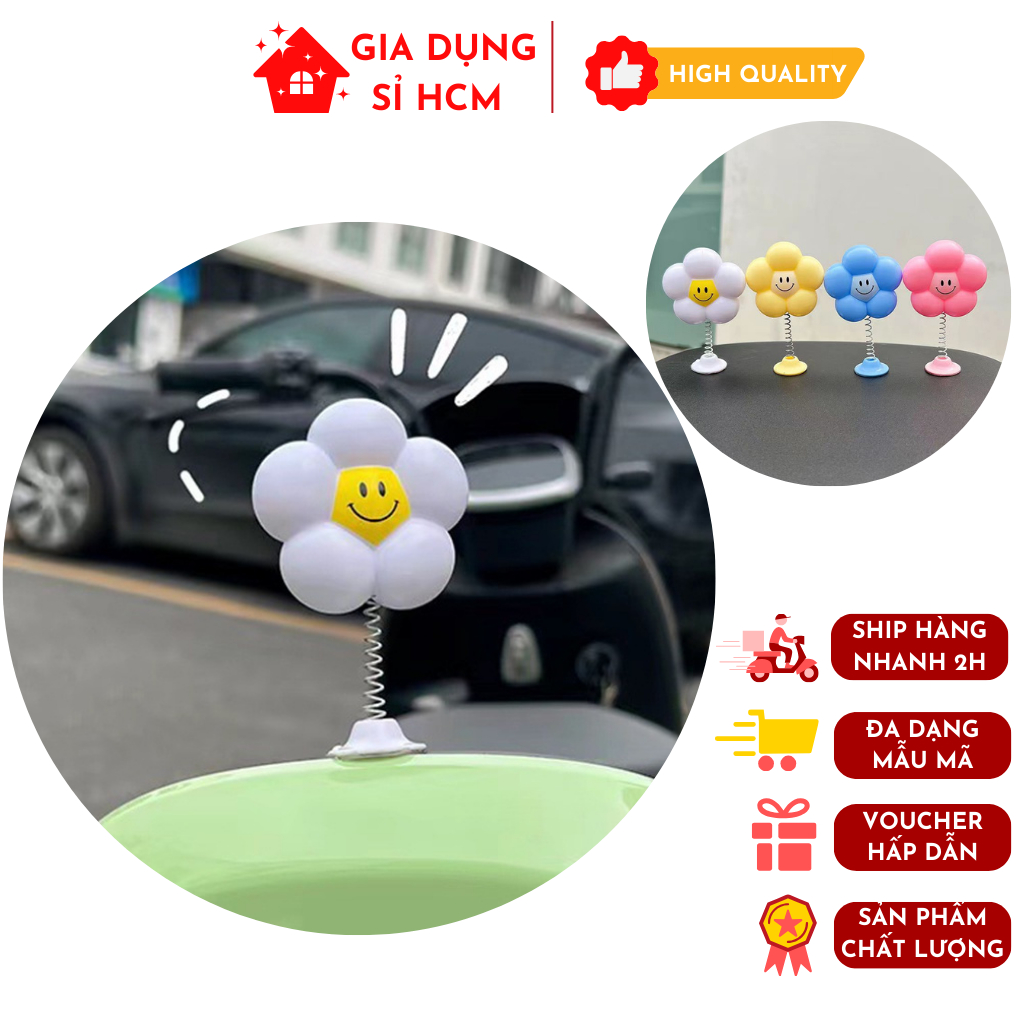 Bông Hoa Lò Xo Gắn Nón Bảo Hiểm, Trang Trí Xe Nhiều Màu Xinh Xắn Cute