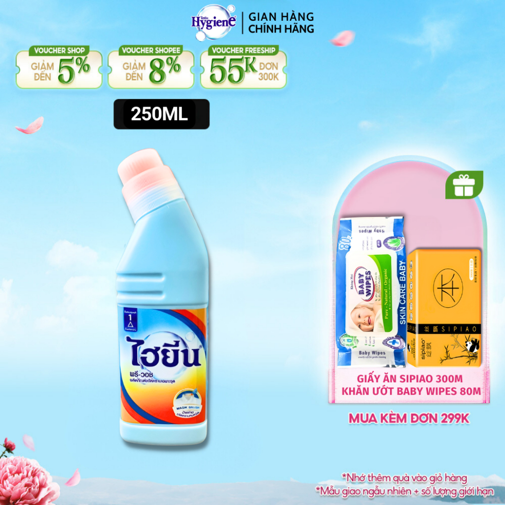 Thuốc Tẩy Trắng Cổ Áo Hygiene Thái Lan - Nước Tẩy Vết Bẩn Cứng Đầu 250ml
