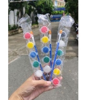 Vỉ 6 màu acrylic cơ bản kèm 1 cọ tô tượng
