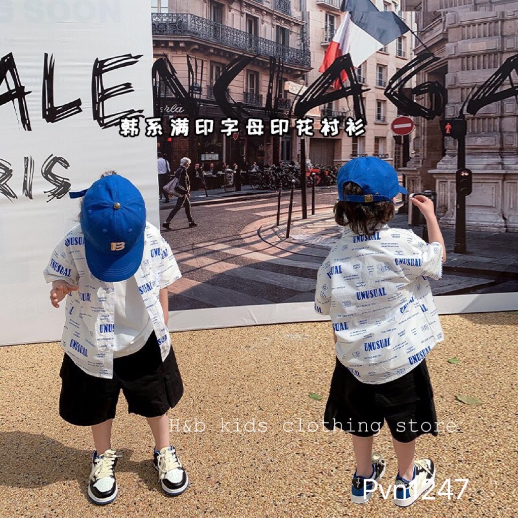 Set 3ct sơ mi chữ bé trai