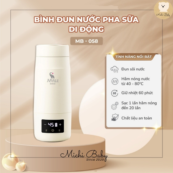 Bình đun nước pha sữa di động MB058 Moaz BéBé MB-058 & Máy hút mũi MB056