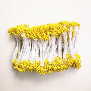 Nhụy hoa giả, nhị hoa giả handmade màu vàng làm hoa đào bằng voan, hoa giấy nhún