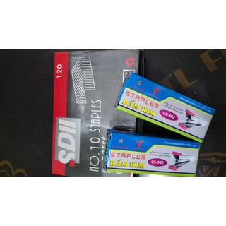 Máy bấm ghim, ghim bấm, combo 1 máy bấm ghim + 1 ghim bấm