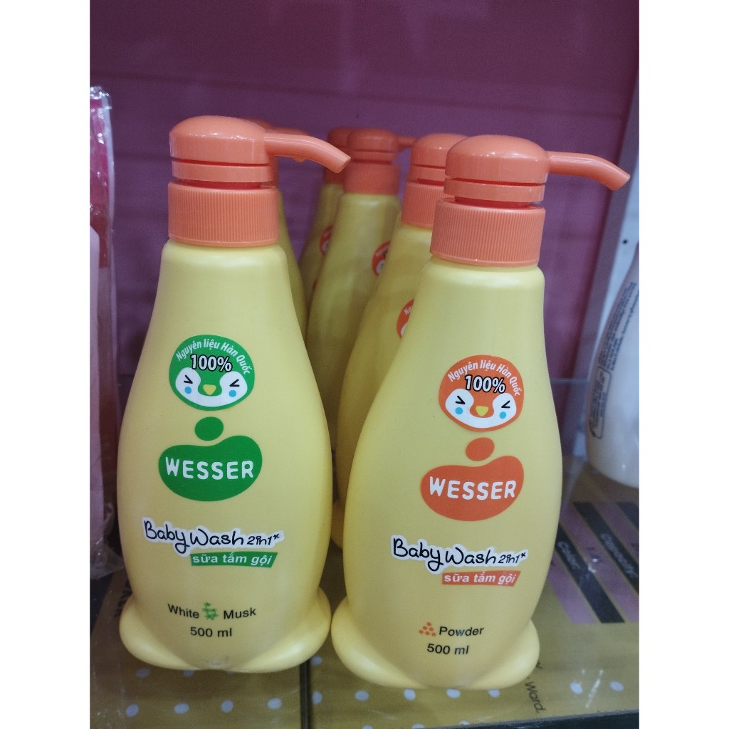 Tắm Gội Wesser 500ml -Cam Không Cây Mắt Không Nhớt Da