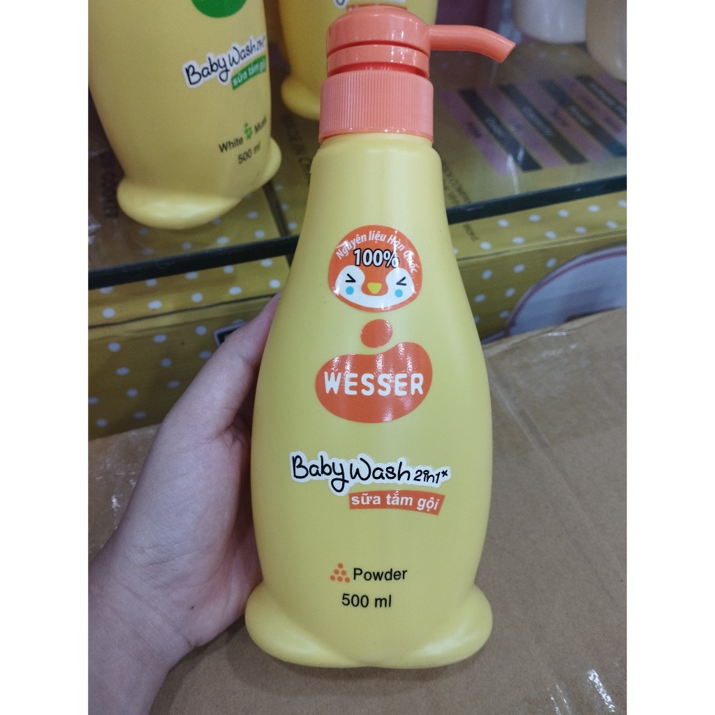 Tắm Gội Wesser 500ml -Cam Không Cây Mắt Không Nhớt Da