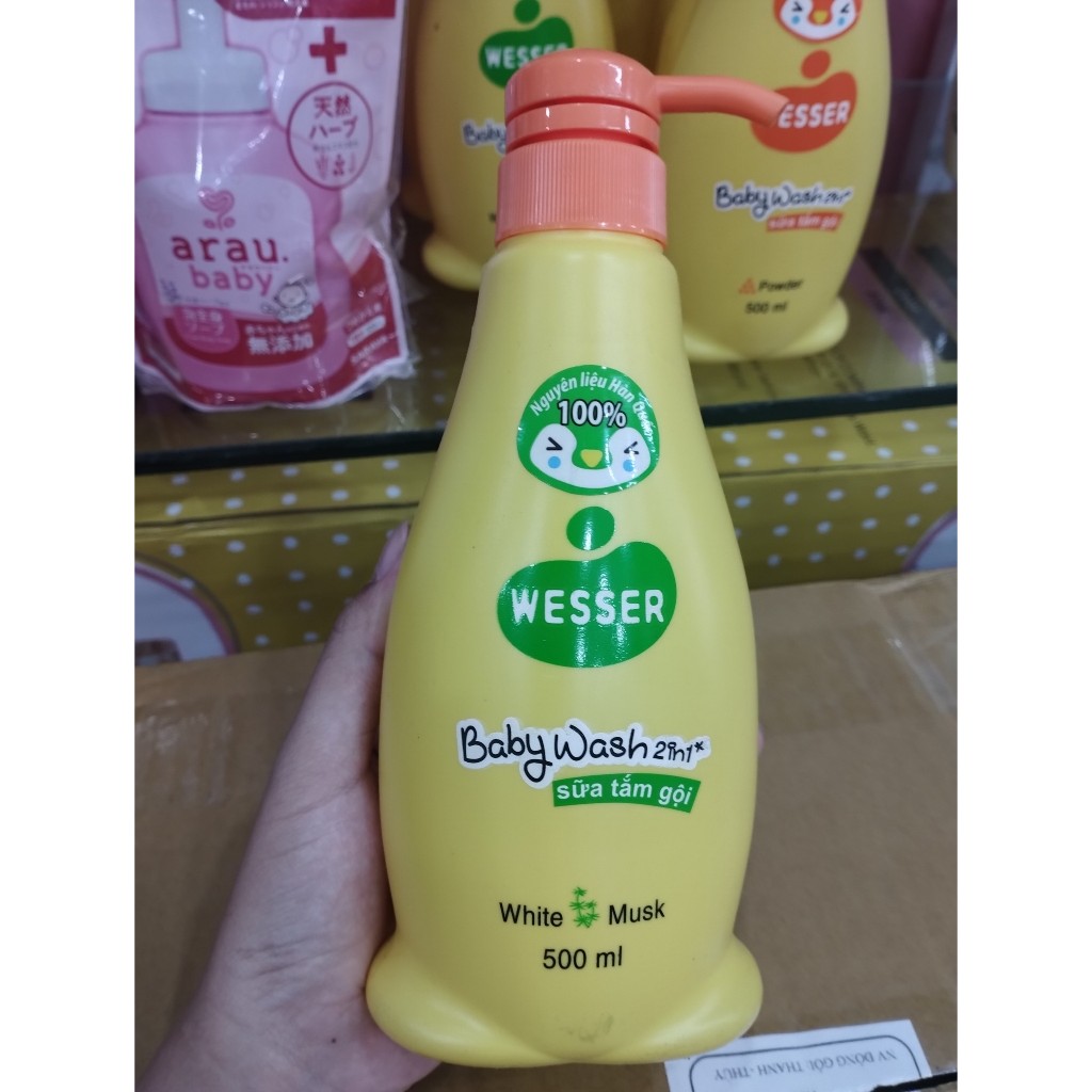 Tắm Gội Wesser 500ml -Cam Không Cây Mắt Không Nhớt Da