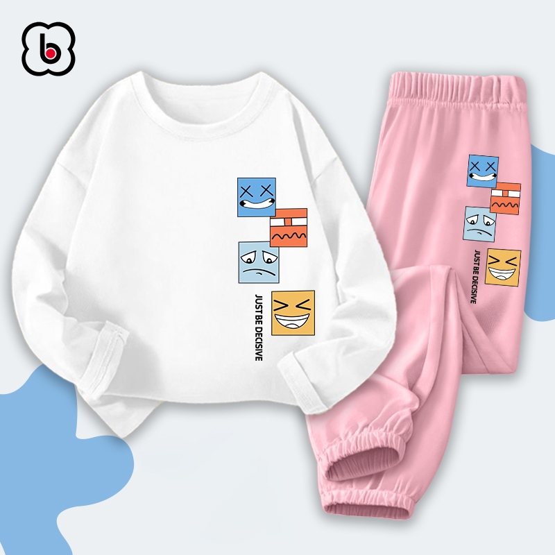 Bộ thu đông dài tay cho bé trai bé gái BabyloveGO đồ bộ thun cotton mềm mịn thoáng mát BDHI45