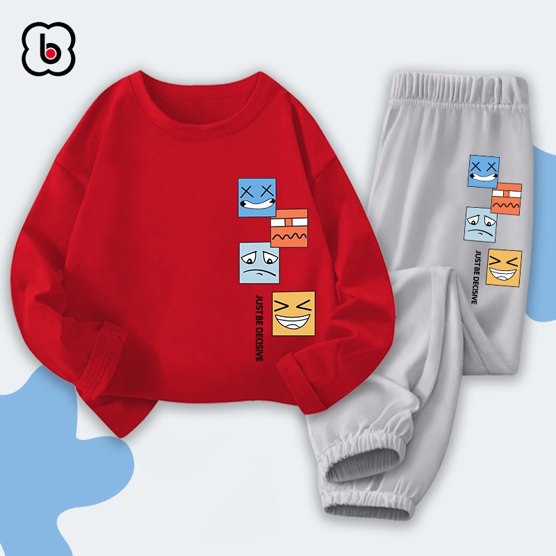 Bộ thu đông dài tay cho bé trai bé gái BabyloveGO đồ bộ thun cotton mềm mịn thoáng mát BDHI45