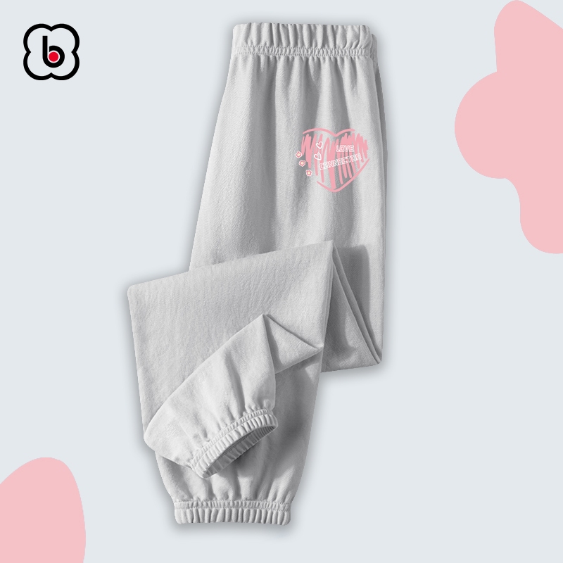 Quần dài bé gái BabyloveGO mẫu mới 2024 quần thu đông cho bé gái cạp chun bo gấu dáng jogger