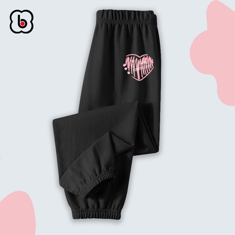 Quần dài bé gái BabyloveGO mẫu mới 2024 quần thu đông cho bé gái cạp chun bo gấu dáng jogger