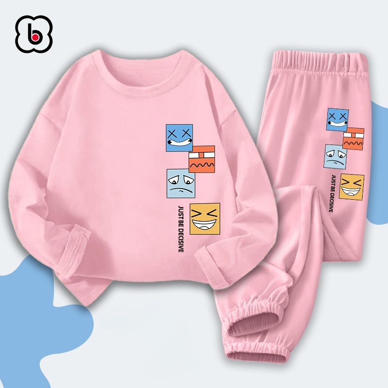Bộ thu đông dài tay cho bé trai bé gái BabyloveGO đồ bộ thun cotton mềm mịn thoáng mát BDHI45