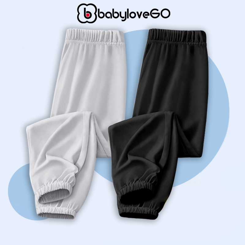 Quần dài bé trai BabyloveGO 2024 vải thun cotton cho bé dáng jogger thể thao năng động QTD01