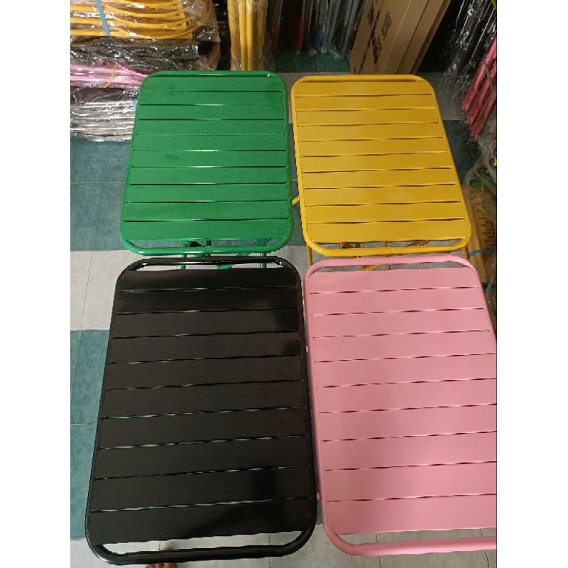 (sỉ tại xưởng) Bàn sắt  gấp gọn đủ màu bàn xếp sắt chữ nhật, bàn ghế cà phê cao 50cm