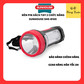  Đèn pin cầm tay 2 chức năng Sunhouse SHE-8100 đỏ đen chính hãng 