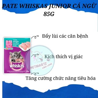 24 GÓI SỐT WHISKAS JUNIOR CHO MÈO CON VỊ CÁ NGỪ 80gr