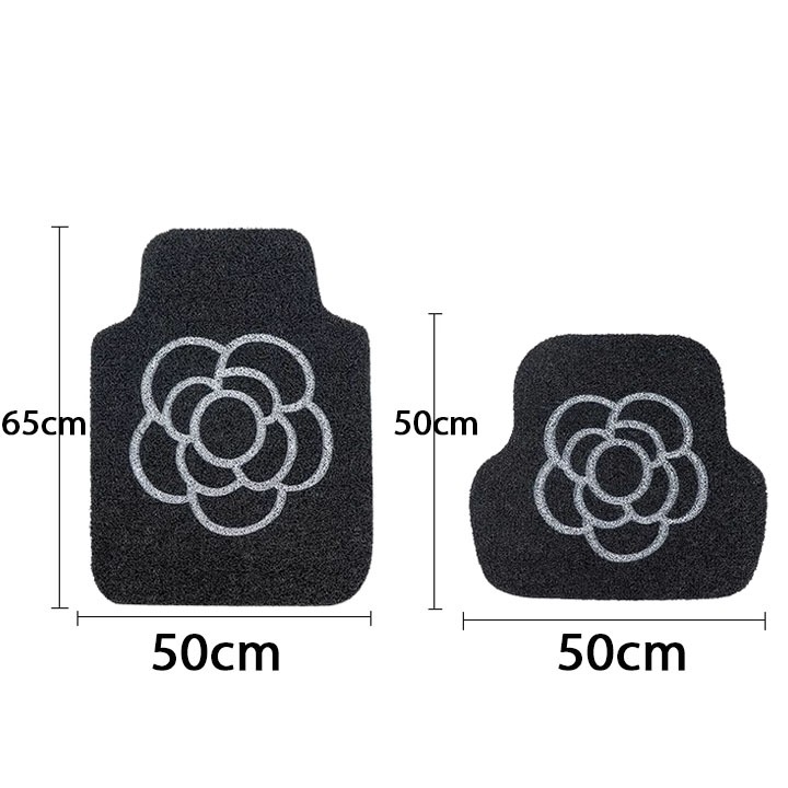 Bộ 02 Thảm rối lót sàn xe ô tô cao cấp hình hoa trà cao cấp _oto