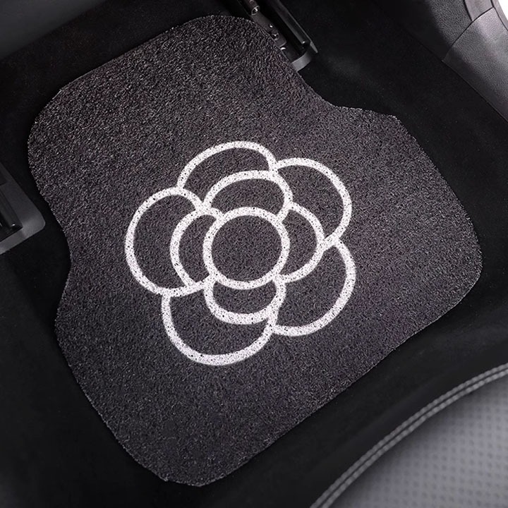 Bộ 02 Thảm rối lót sàn xe ô tô cao cấp hình hoa trà cao cấp _oto