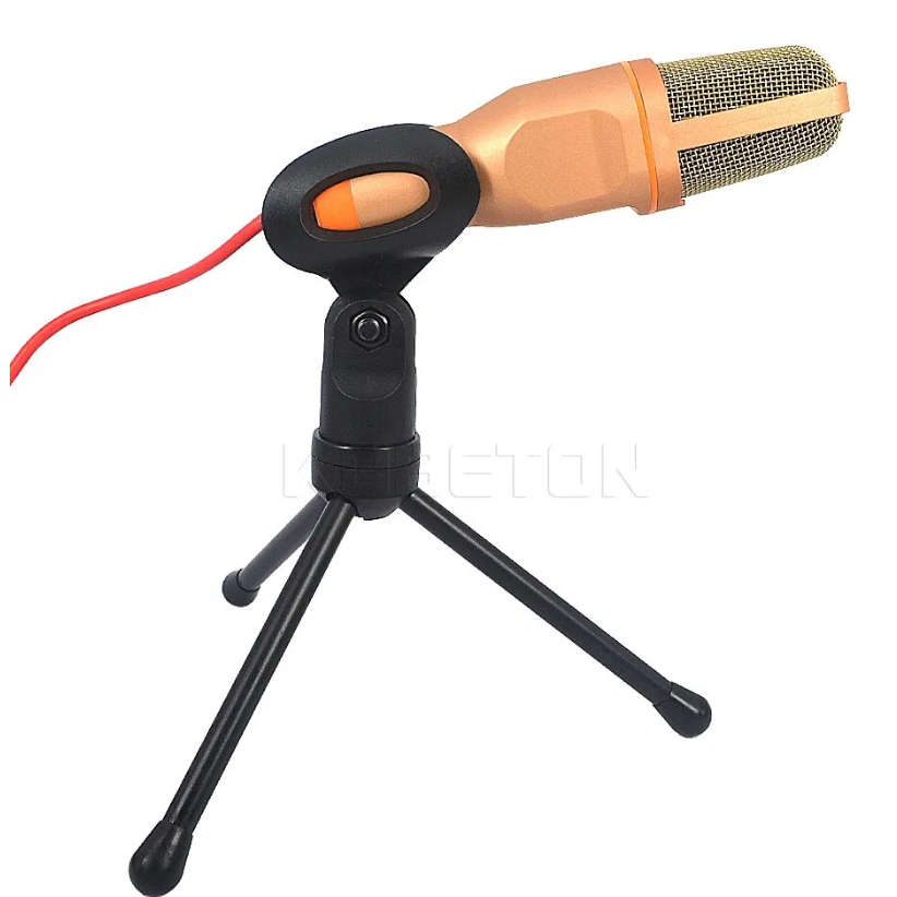 Micro thu âm đa hướng kèm chân đế giao diện 3.5/USB cho máy tính, điện thoại, máy tính bảng