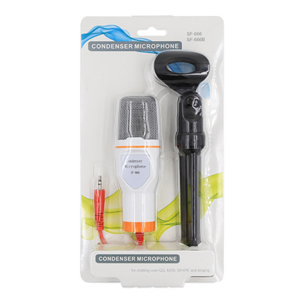 Micro thu âm đa hướng kèm chân đế giao diện 3.5/USB cho máy tính, điện thoại, máy tính bảng