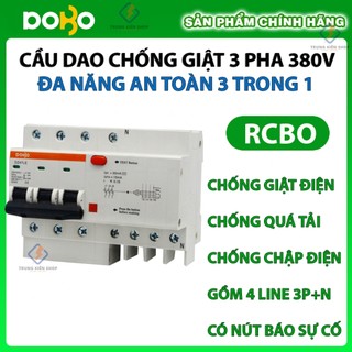 Cầu dao chống giật rcbo 3 pha 380v rcbo dobo korea siêu nhạy - 4.5ka 30ma