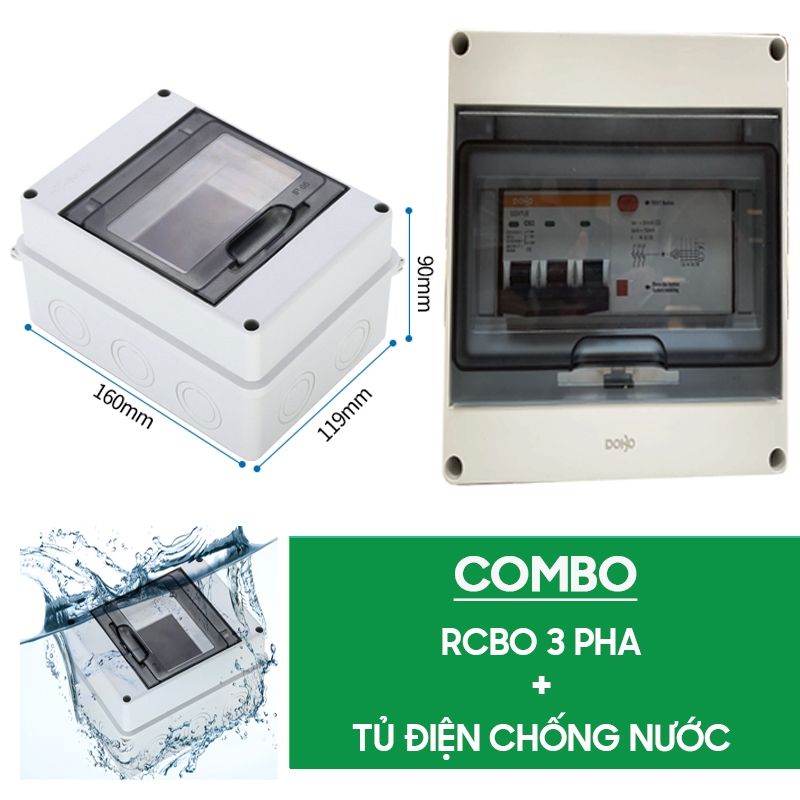Cầu Dao Chống Giật  RCBO 3 Pha  380V RCBO DOBO KOREA siêu nhạy - 4.5kA 30mA