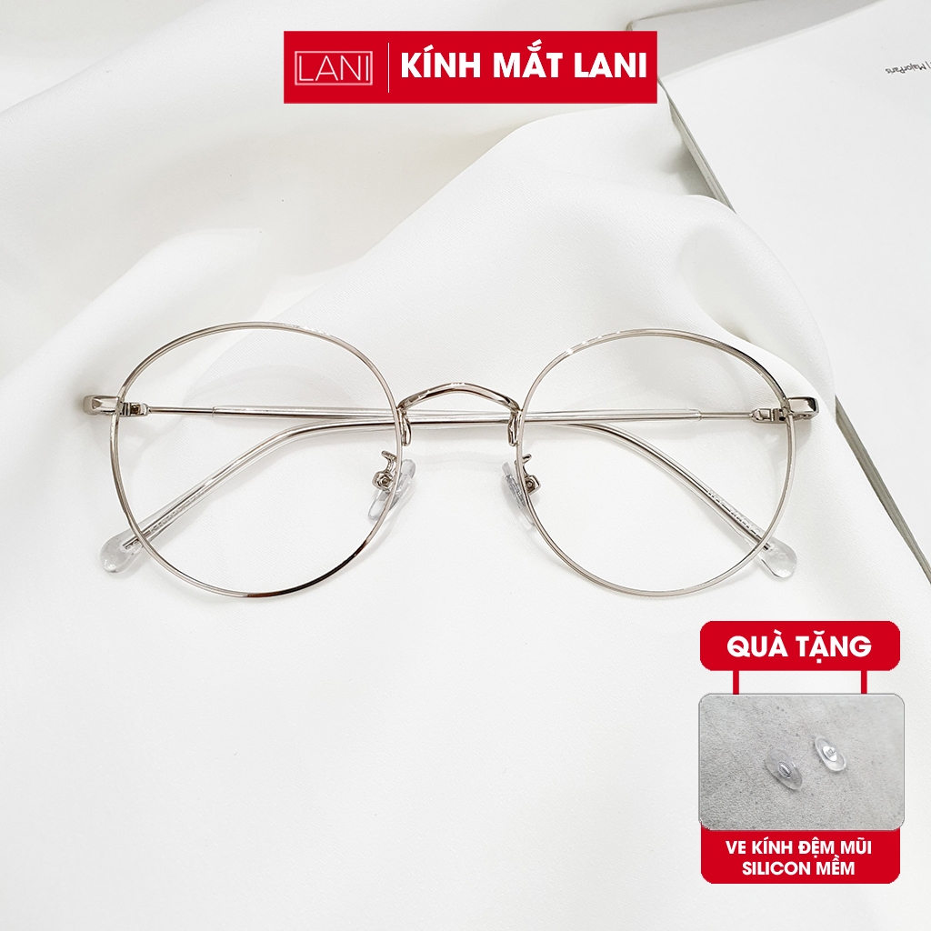 [Mã FATREND2810 giảm đến 30k tối đa 99k] Gọng kính cận nam nữ LANI tròn to vintage kim loại nhiều màu thời trang 2297