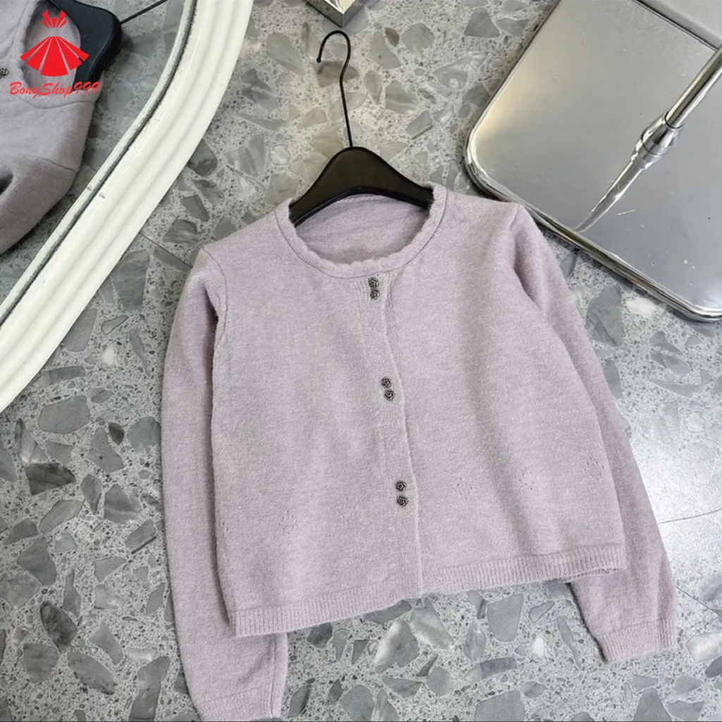 Áo Len Cardigan Dài Tay Cúc Hoa 6 Màu Chất Len Dày Mịn Hàng QC BongShop999 PG47