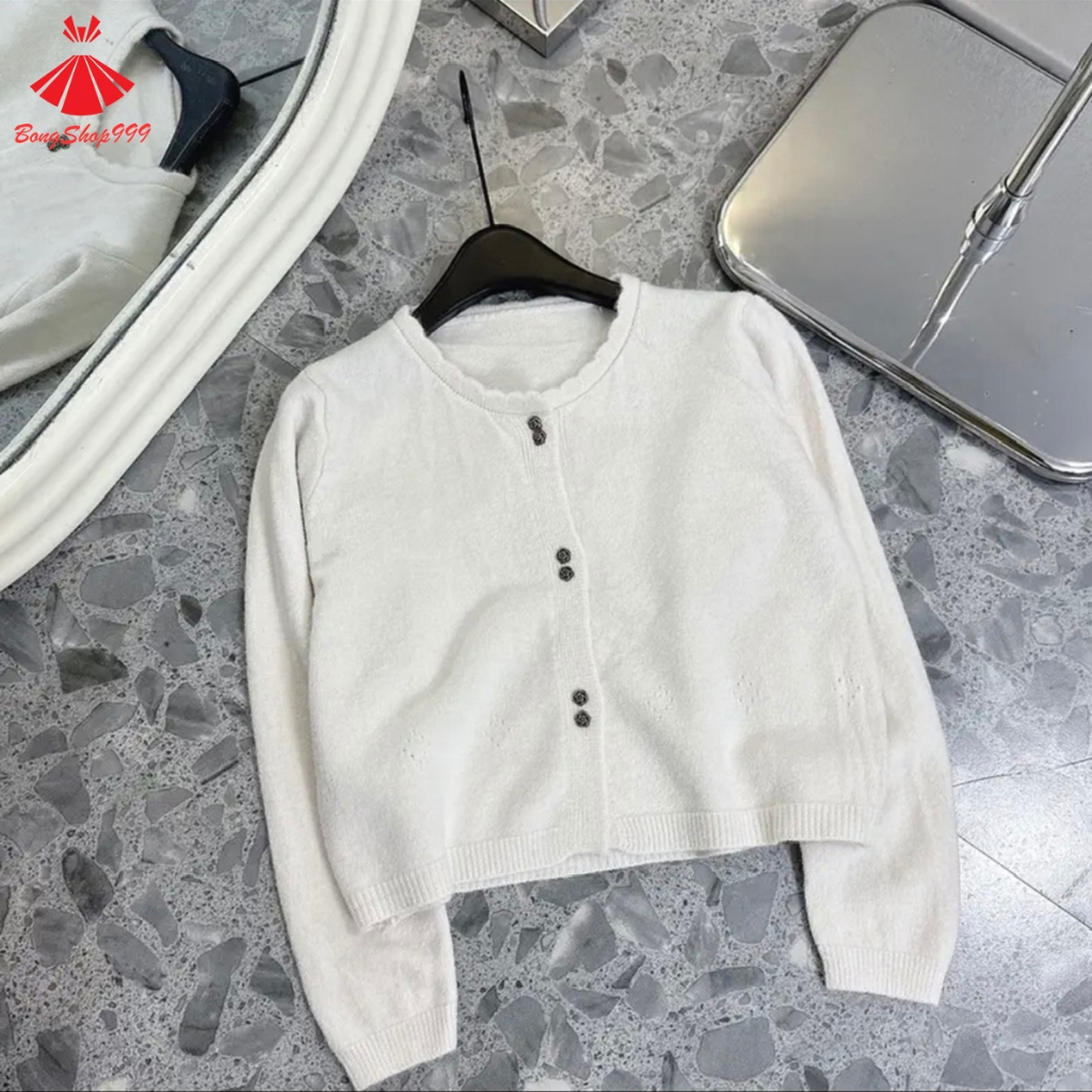 Áo Len Cardigan Dài Tay Cúc Hoa 6 Màu Chất Len Dày Mịn Hàng QC BongShop999 PG47