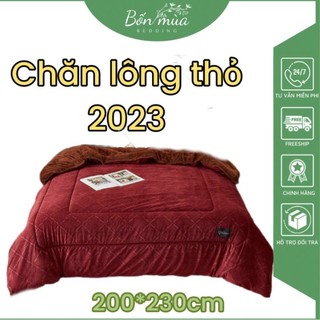 Chăn Lông Thỏ Đại Hàn Thế Hệ Mới, Mền lông thỏ Đẳng cấp năm 2022 - chăn thêu cừu, kích thước 2mx2m3, nặng 4kg, nhiều màu