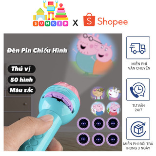 Đồ chơi đèn pin chiếu hình động vật dễ thương, đèn pin chiếu hình rõ nét giúp bé khám phá thế giới tự nhiên phong phú