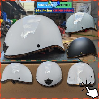 Mũ bảo hiểm napoly gangster viền si đồng cao cấp không mõ mã n120 , ngầu