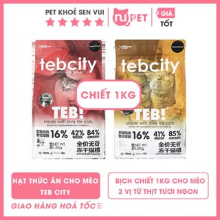 Thức ăn hạt khô Teb City cao cấp cho mèo 1kg
