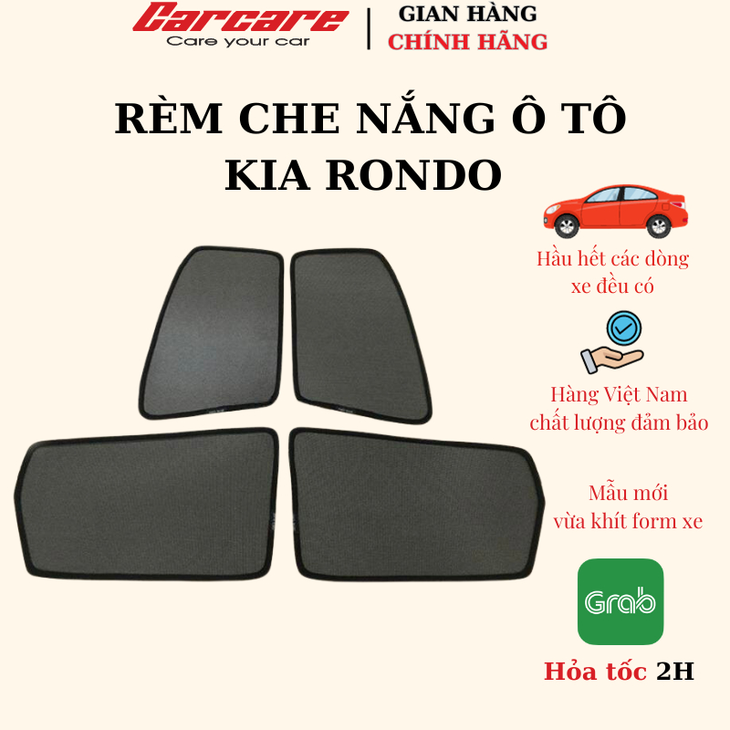 Rèm che nắng theo xe Kia Rondo 2015-2019- Bộ 4 tấm dính nam châm