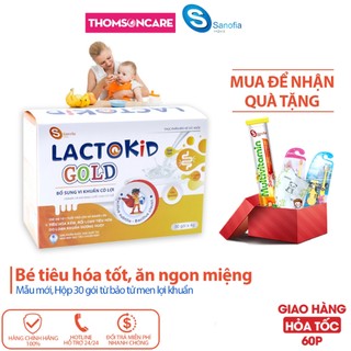 Men tiêu hóa Lactokid Gold - Bổ sung lợi khuẩn, kẽm và vitamin giúp bé tiêu hóa tốt, ăn ngon miệng - Hộp 30 gói
