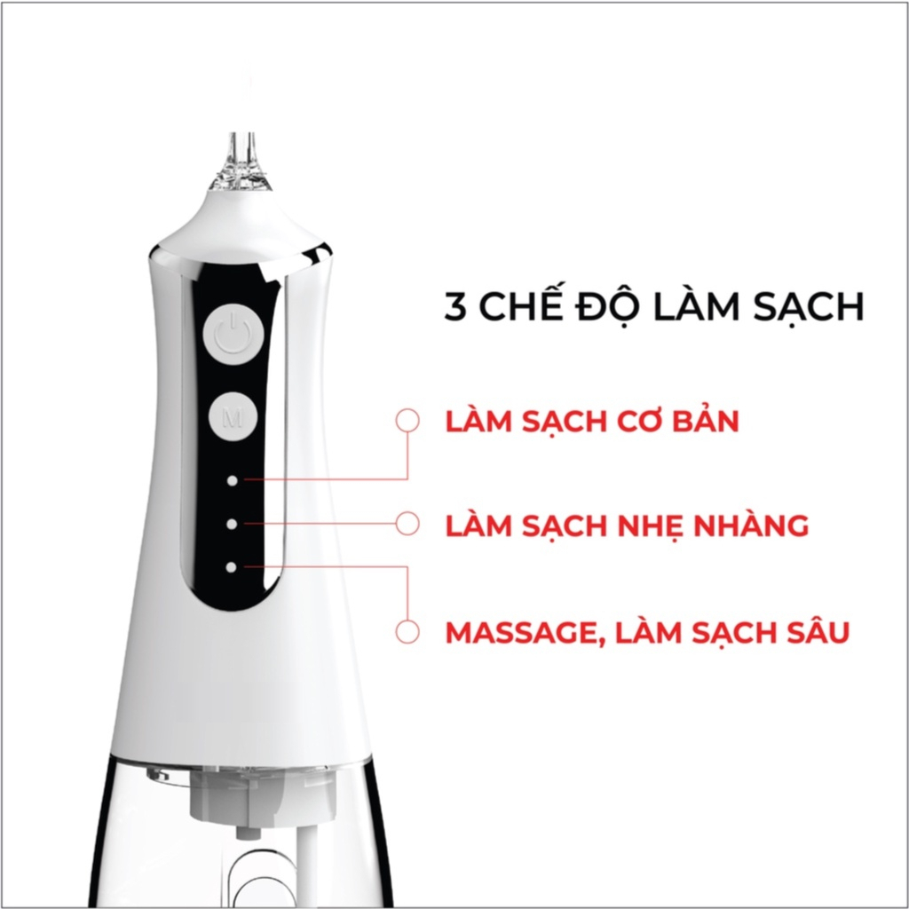 Máy tăm nước cầm tay KAW 300ml  - Cải tiến công nghệ tia nước sạch X4 Lần